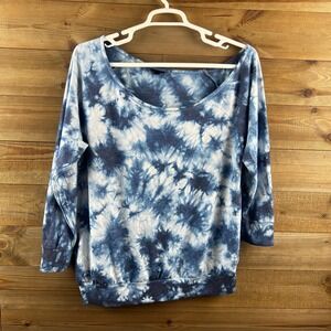 Torrid Womens Shirt Off Shoulder Lt Weight French Terry Sweatshirt Tie Dye 1X